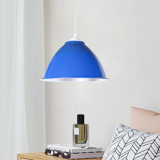 Plafonnier industriel métallique suspendu avec cordon réglable - Lampe suspendue à 1 tête (noir/blanc/rouge)