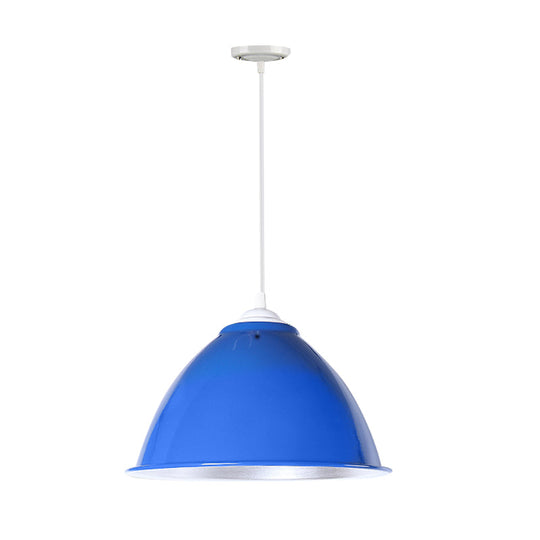 Plafonnier industriel métallique suspendu avec cordon réglable - Lampe suspendue à 1 tête (noir/blanc/rouge)