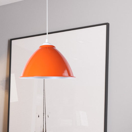 Plafonnier industriel métallique suspendu avec cordon réglable - Lampe suspendue à 1 tête (noir/blanc/rouge)