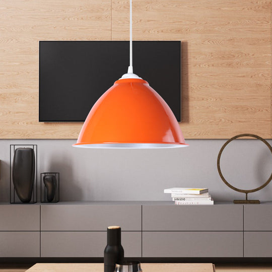 Plafonnier industriel métallique suspendu avec cordon réglable - Lampe suspendue à 1 tête (noir/blanc/rouge)