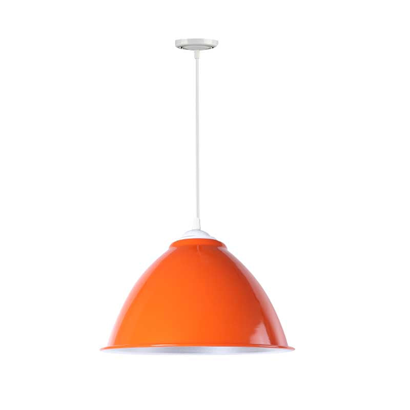 Plafonnier industriel métallique suspendu avec cordon réglable - Lampe suspendue à 1 tête (noir/blanc/rouge)