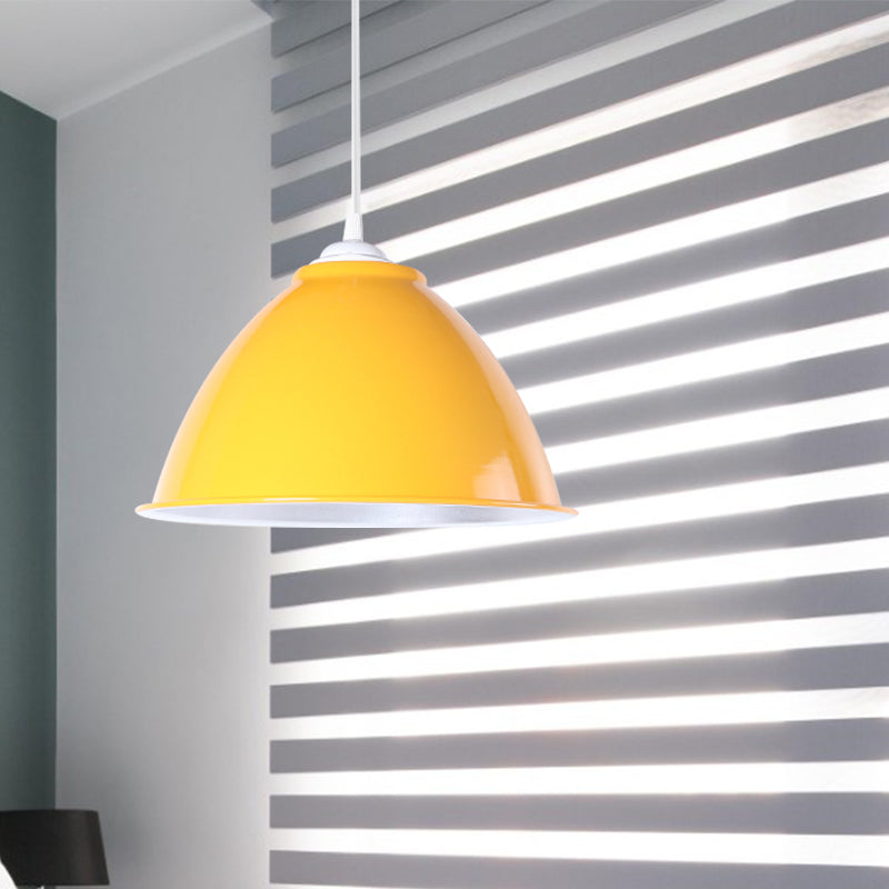 Plafonnier industriel métallique suspendu avec cordon réglable - Lampe suspendue à 1 tête (noir/blanc/rouge)