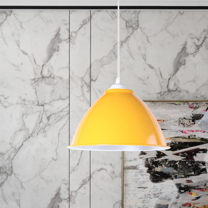 Plafonnier industriel métallique suspendu avec cordon réglable - Lampe suspendue à 1 tête (noir/blanc/rouge)