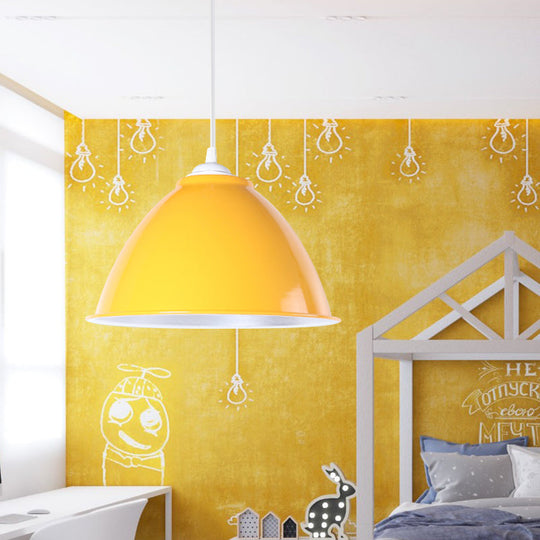 Plafonnier industriel métallique suspendu avec cordon réglable - Lampe suspendue à 1 tête (noir/blanc/rouge)