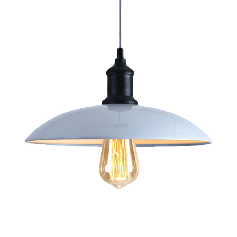 Stylish Macaron Blue/Green Bowl Pendant Lamp - Metal Suspension Light For Dining Room 12.5/16 Dia
