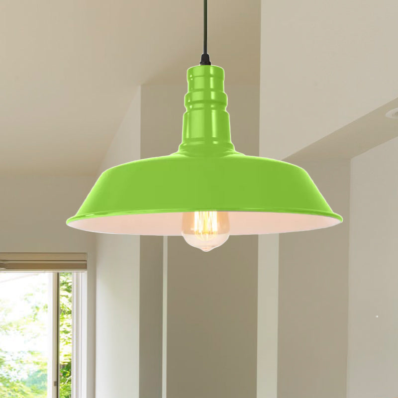 Retro Metal Barn Shade Hanging Lamp - Pink/Yellow 10/14/18 Diameter