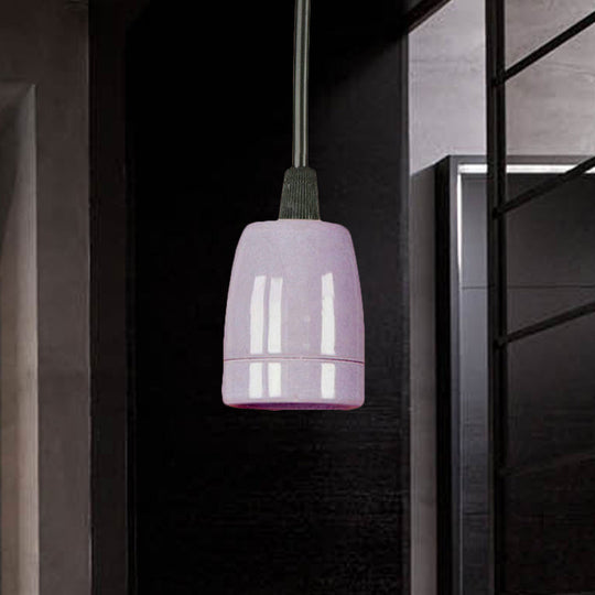 Mini suspension de style rétro - Cordon réglable, plafonnier en céramique noir/rouge