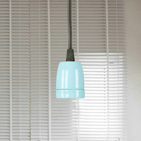 Mini suspension de style rétro - Cordon réglable, plafonnier en céramique noir/rouge