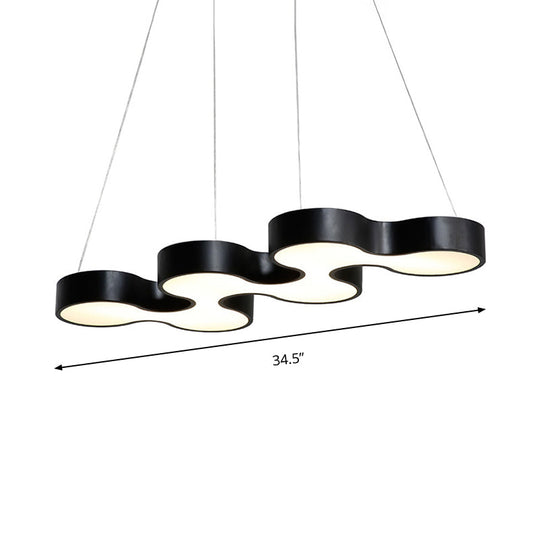 Contemporary Led Pendant Light With Metal Shade - White/Black Dining Room Ceiling Lamp (White/Warm