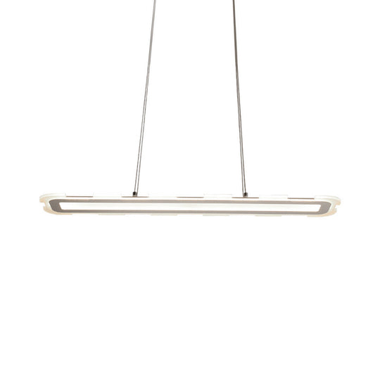 16/23.5/31.5 Wide Led Pendant Light: Minimalist Acrylic Shade Warm/White Light