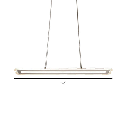 16/23.5/31.5 Wide Led Pendant Light: Minimalist Acrylic Shade Warm/White Light