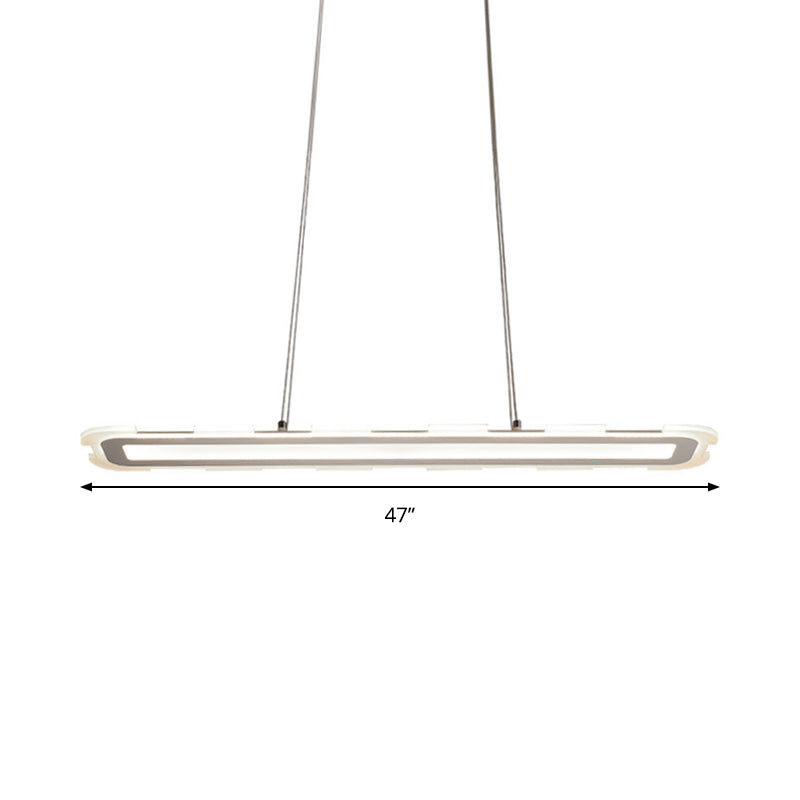 16/23.5/31.5 Wide Led Pendant Light: Minimalist Acrylic Shade Warm/White Light