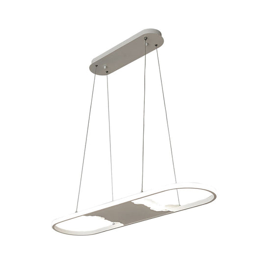 Modern Oval Led Pendant Light For Dining Room - 35.5/47 Wide With Warm/White/Natural Lighting