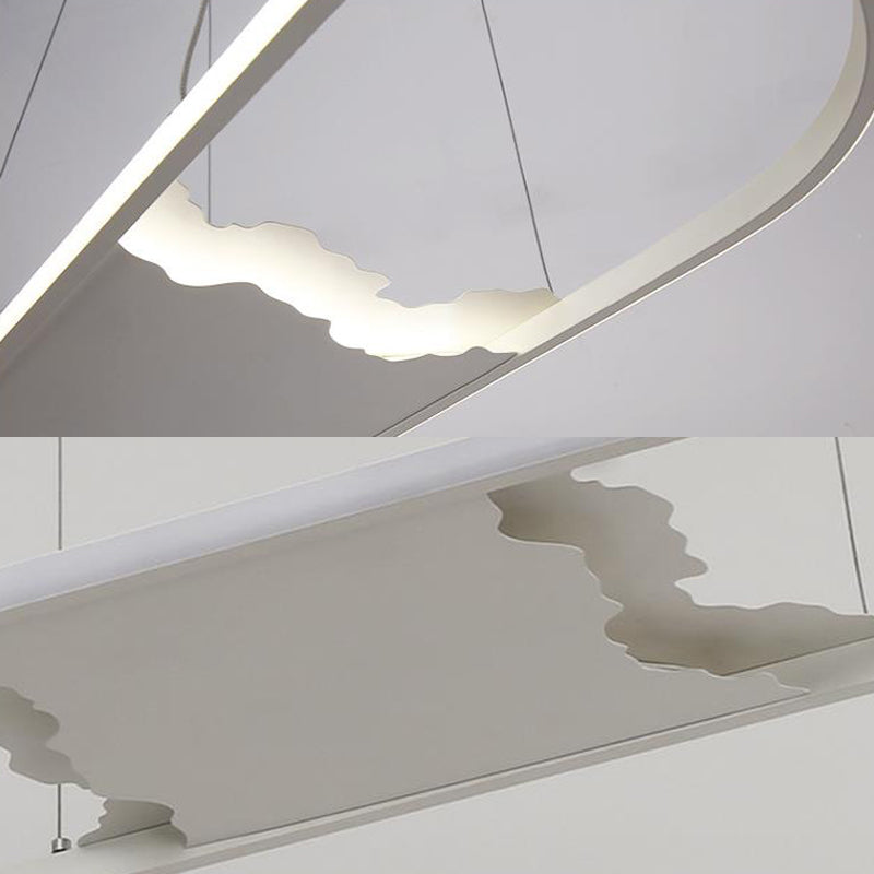 Modern Acrylic LED Oval Suspension Pendant Light - 35.5"/47" Wide - Dining Room Ceiling Lighting in Warm/White/Natural Light