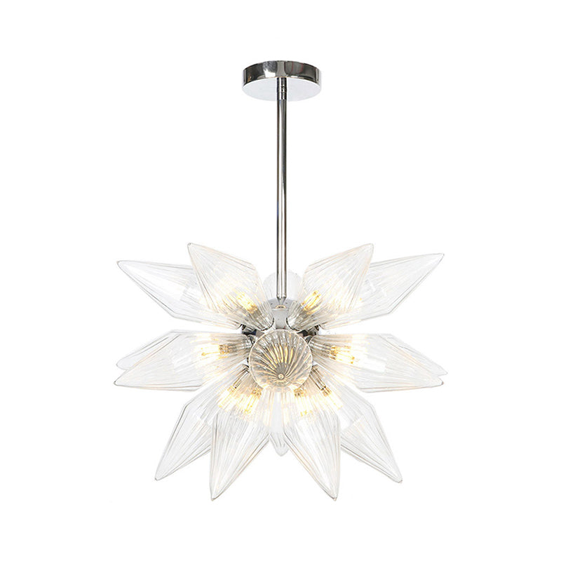 Industrial Diamond Clear/Amber Glass Chandelier With 9/12/15 Heads - Kitchen Pendant Lighting