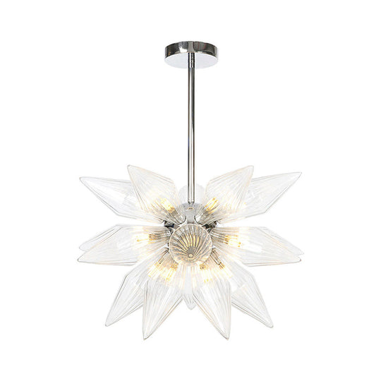 Industrial Diamond Clear/Amber Glass Chandelier With 9/12/15 Heads - Kitchen Pendant Lighting