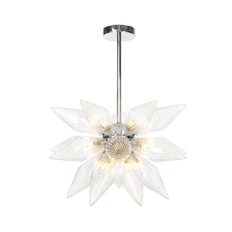 Industrial Diamond Clear/Amber Glass Chandelier With 9/12/15 Heads - Kitchen Pendant Lighting