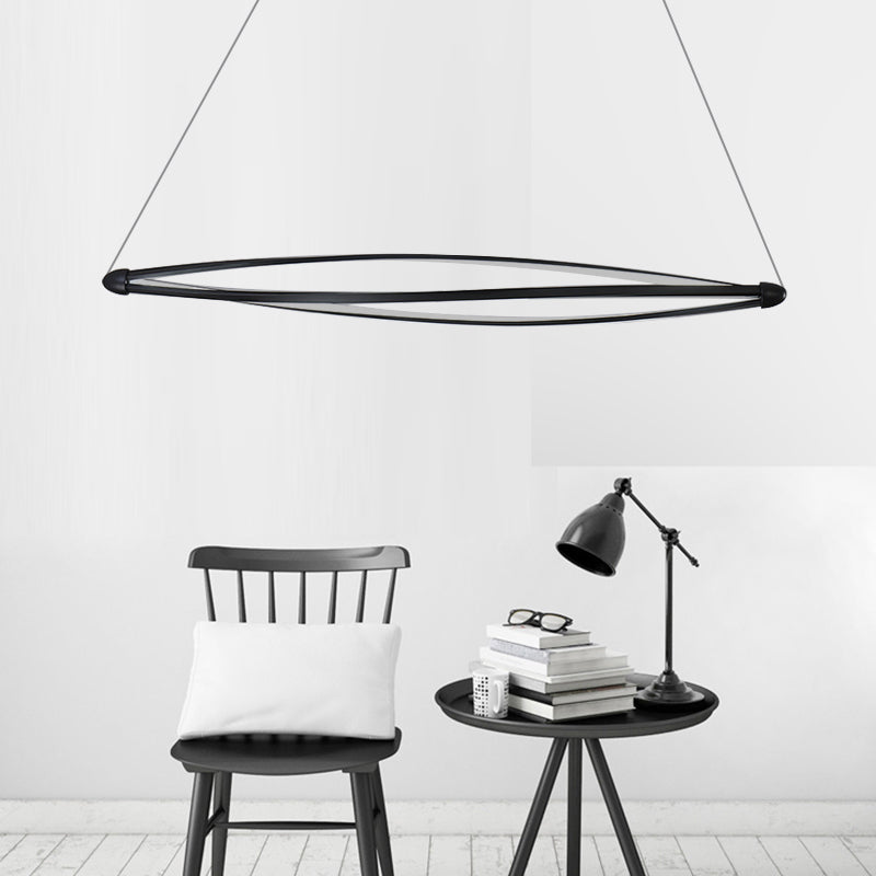 Modern Acrylic Spiral Led Pendant Light Kit In Warm/White/Natural Black / White