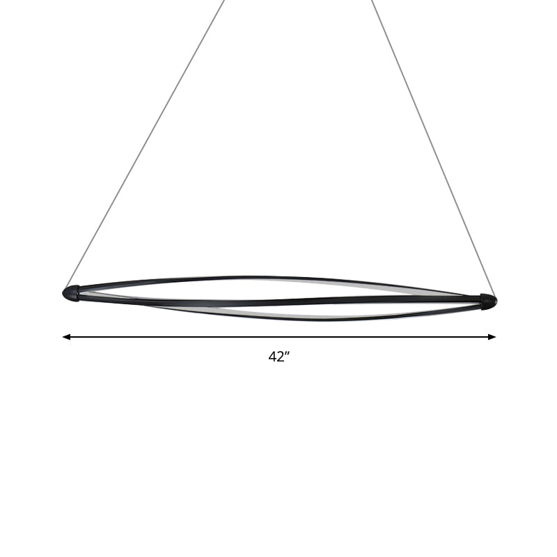 Modern Acrylic LED Spiral Hanging Lamp Kit, Black/White Ceiling Pendant in Warm/White/Natural Light