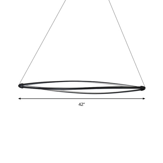 Modern Acrylic LED Spiral Hanging Lamp Kit, Black/White Ceiling Pendant in Warm/White/Natural Light