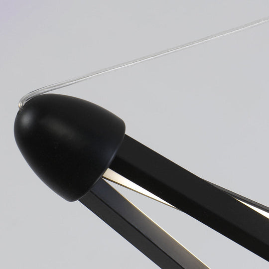 Modern Acrylic LED Spiral Hanging Lamp Kit, Black/White Ceiling Pendant in Warm/White/Natural Light