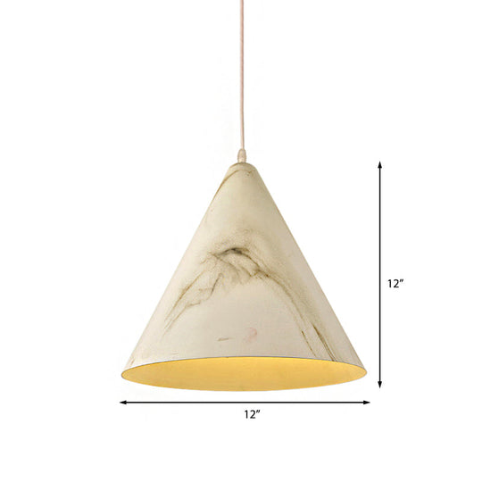 Modern Conic Shade Pendant Ceiling Light - Aluminum 1 White/Yellow