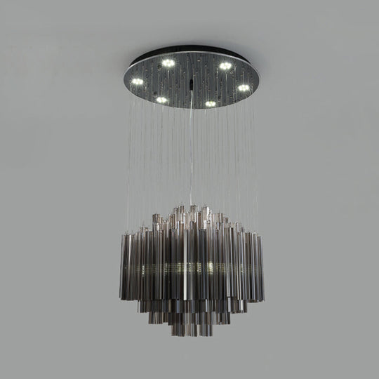 Contemporary Black Crystal LED Hexagon Pendant Light - 31.5"/35.5" Width Ceilng Fixture