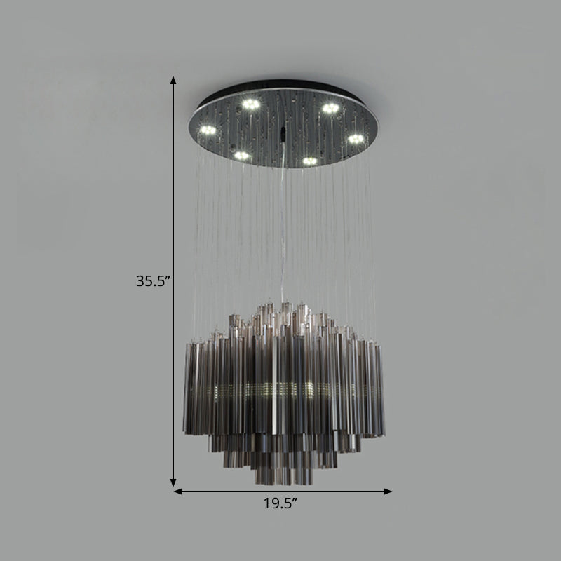 Contemporary Black Crystal Rod Led Hexagon Pendant Light - 31.5/35.5 Wide Ceiling Hang Fixture