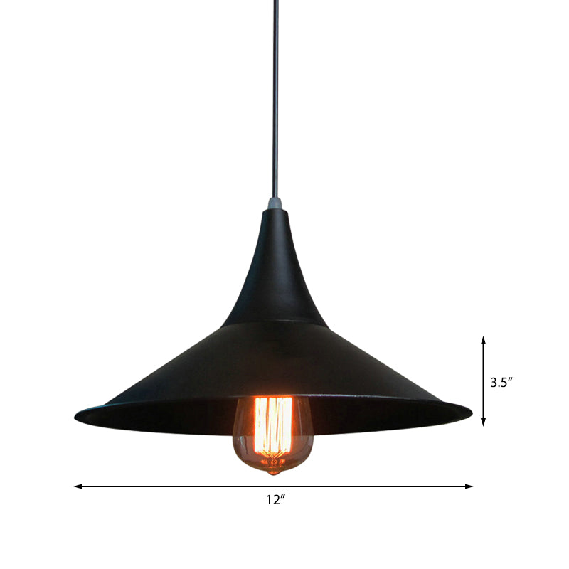 Modern Conic Shade Pendant Light in Black/White for Dining Table
