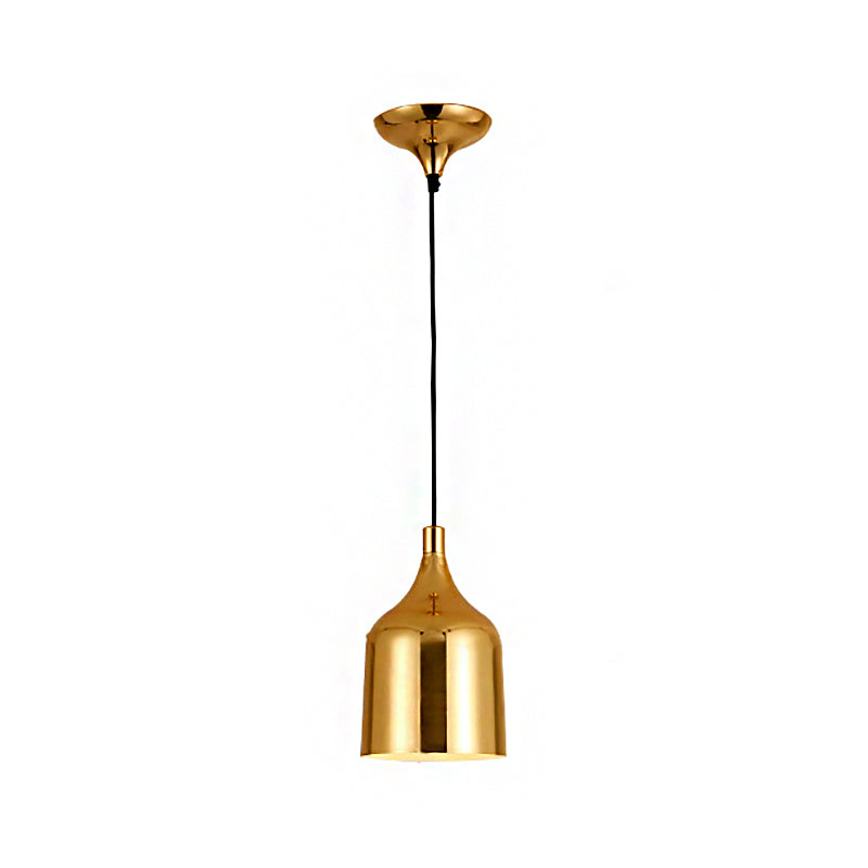 Retro Style Gold Metal Ceiling Pendant Light - 6", 8", and 10.5" Diameter Options