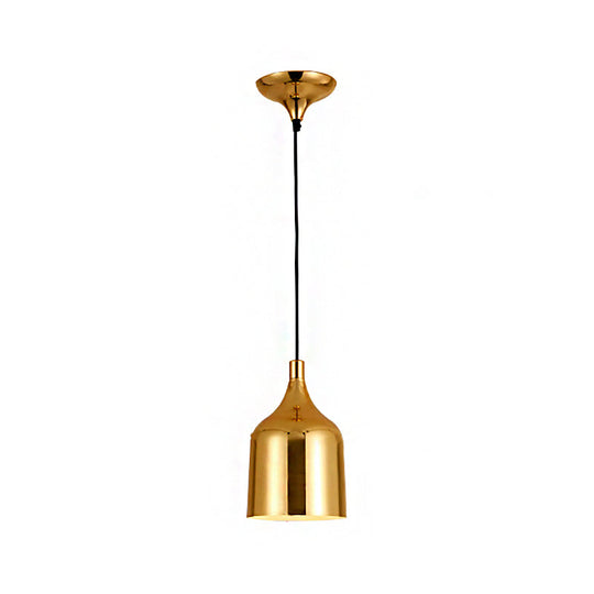 Retro Style Gold Metal Ceiling Pendant Light - 6", 8", and 10.5" Diameter Options