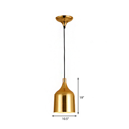 Retro Style Gold Metal Ceiling Pendant Light - 6", 8", and 10.5" Diameter Options