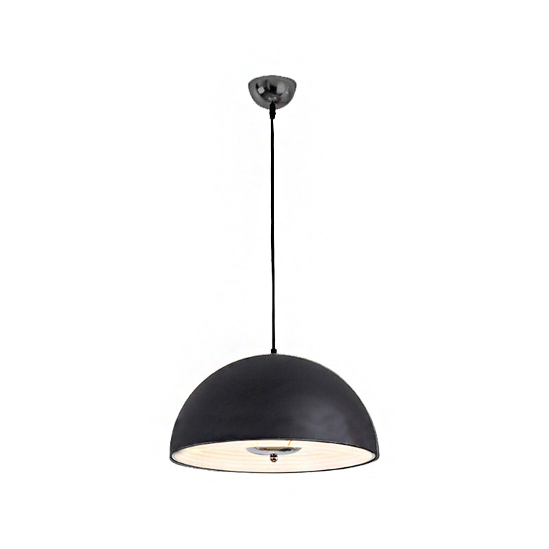 Retro Style Domed Pendant Lamp - 1 Light Rose Gold/Black Ceiling Light for Dining Room