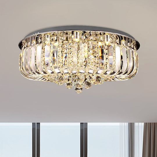 Modern Gold Led Ceiling Light With Prismatic Optical Crystal In Warm/White - 23.5/31.5 Wide
