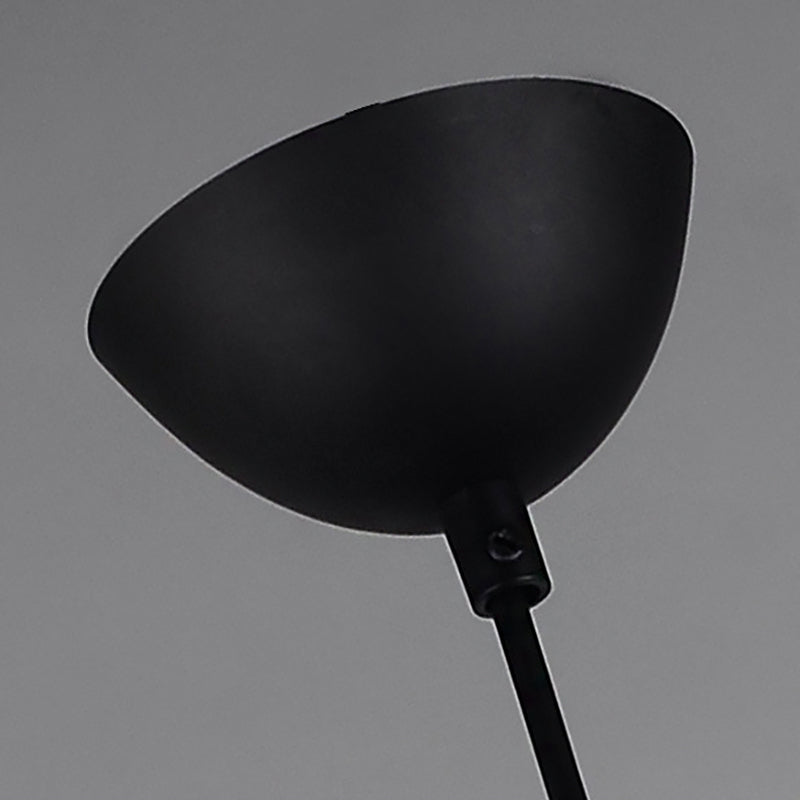 1-Bulb Pendant Light: Adjustable Metallic Hanging Ceiling Light In Black With Cone/Urn/Flared Shade