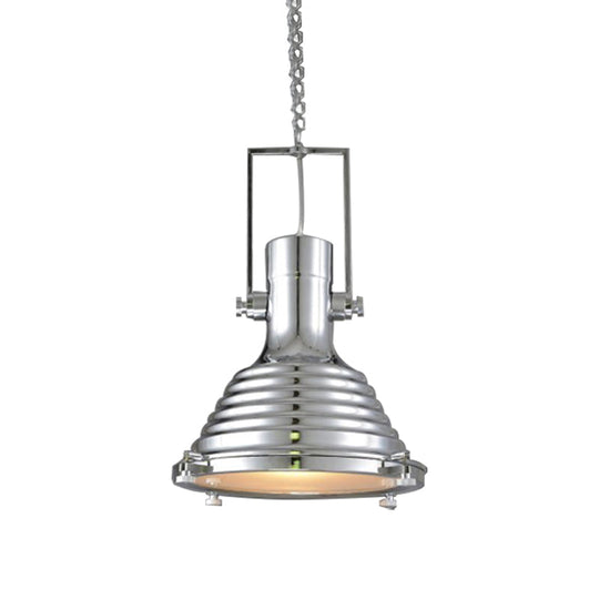 Industrial Metallic Cone Pendant Lamp - Bronze/Rust/Chrome Finish, 14"/16" Width, Hanging Ceiling Light