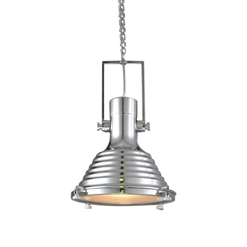 Industrial Metallic Cone Pendant Lamp - Bronze/Rust/Chrome Finish 14/16 Width