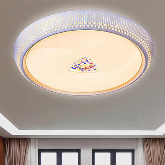 Modern Acrylic LED Flush Mount Ceiling Light - White, 23"/31" Wide