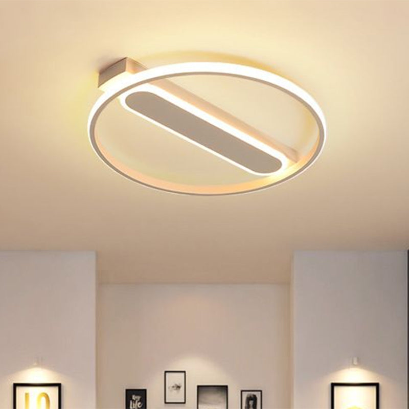 Flush Mount Acrylic LED Light for Bedroom Ceiling - Ring Design, Warm/White, 16"/19.5"/23.5" Dia