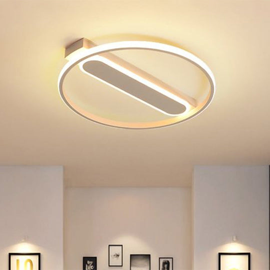Flush Mount Acrylic Led Light For Bedroom Ceiling - Ring Design Warm/White 16/19.5/23.5 Dia