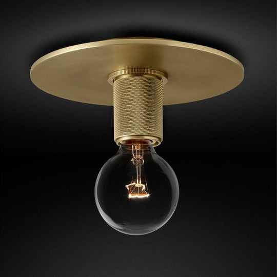Modern Glass Flush Pendant Ceiling Light in Brass for Balcony - Globe, Cone, Cylinder, Trumpet Shapes