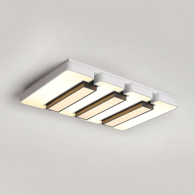 Modern White Flush Mount LED Ceiling Lamp for Warm/White Lighting in Living Room