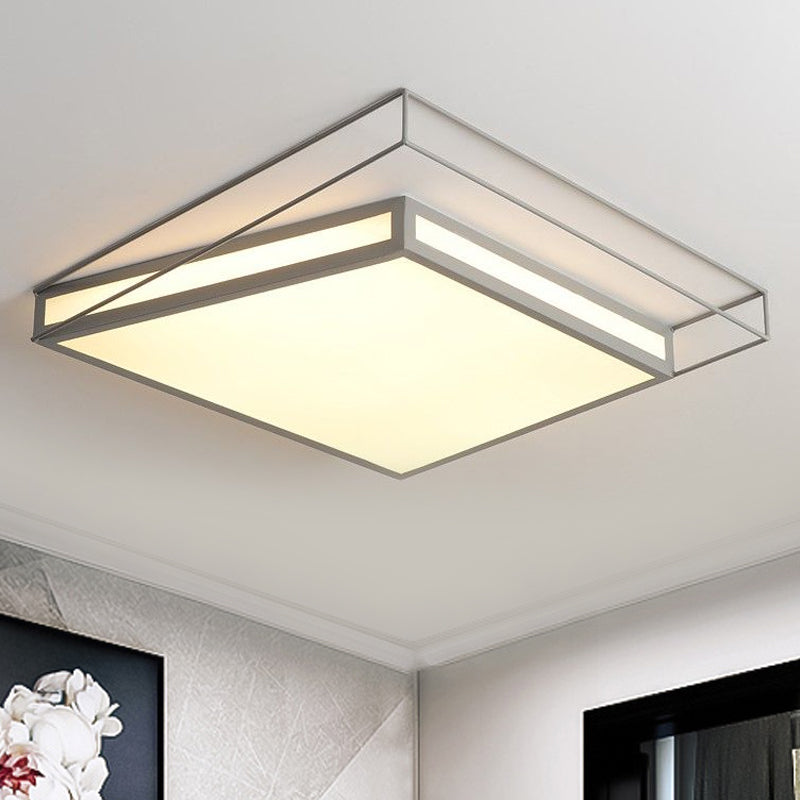 Plafonnier LED moderne à encastrer avec design hexagonal/carré – Noir/gris, troisième vitesse