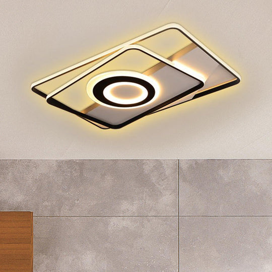 Minimalist Led Square Ceiling Flush Light - 16/19.5/23.5/35.5 Wide Warm/White