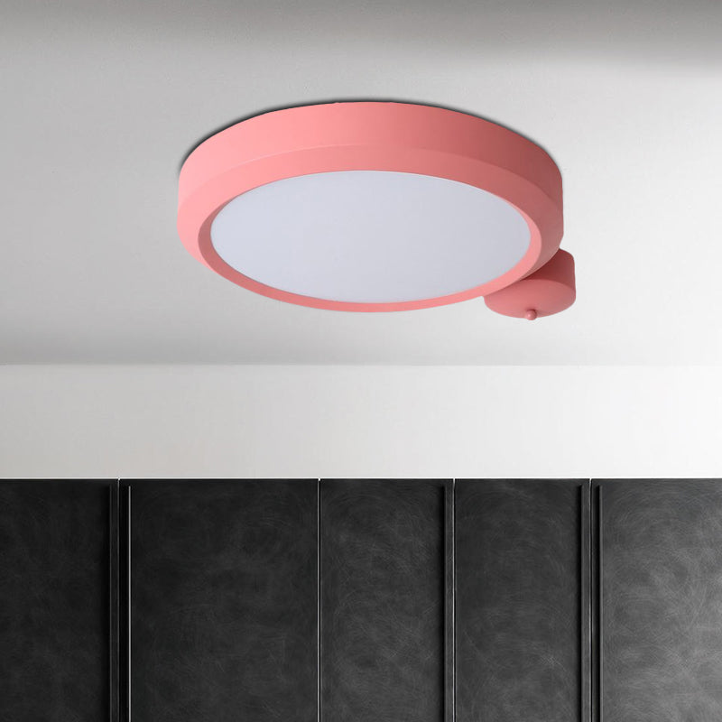 Nordic Style Round Flushmount LED Ceiling Light in Blue/Red/Yellow with Metal Finish - Available in 20.5" and 25" Sizes