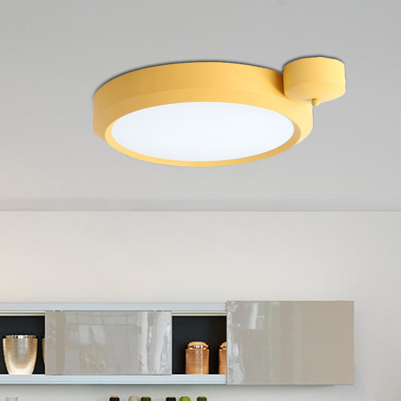 Nordic Style Round Flushmount LED Ceiling Light in Blue/Red/Yellow with Metal Finish - Available in 20.5" and 25" Sizes