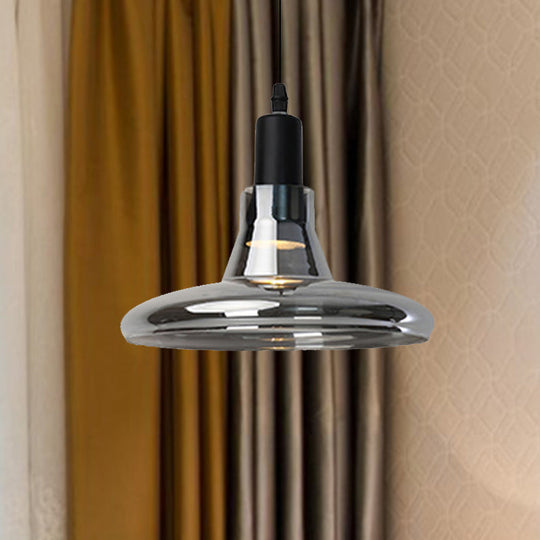 Modern Glass Pendant Lamp - White/Black Bowl, Cone, or Saucer Design - LED Ceiling Light in White/Warm Light