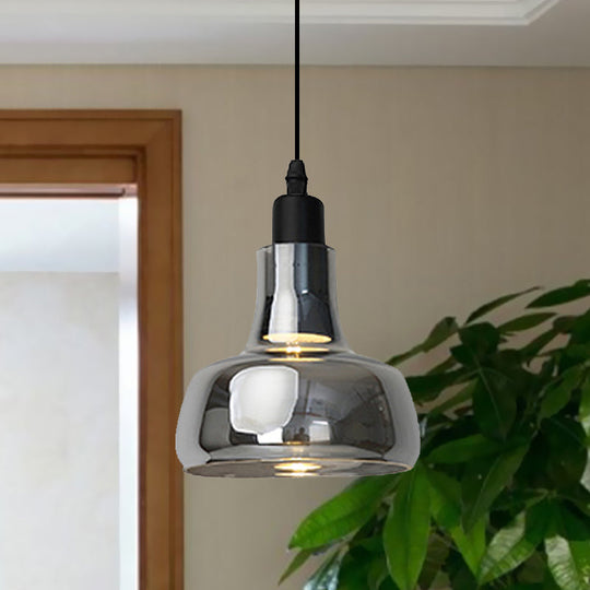 Modern Glass Pendant Lamp - White/Black Bowl, Cone, or Saucer Design - LED Ceiling Light in White/Warm Light