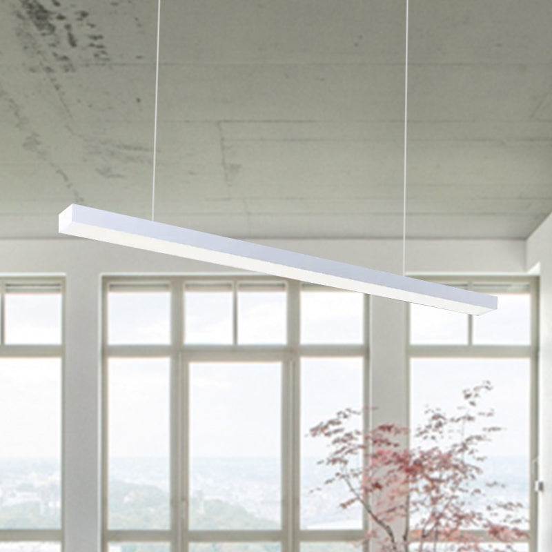 Sleek Rectangular Led Hanging Lighting - 23.5/35.5/47 Long | Slim Metal Shade Minimalistic