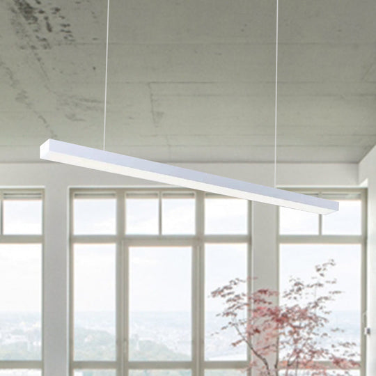 Sleek Rectangular Led Hanging Lighting - 23.5/35.5/47 Long | Slim Metal Shade Minimalistic